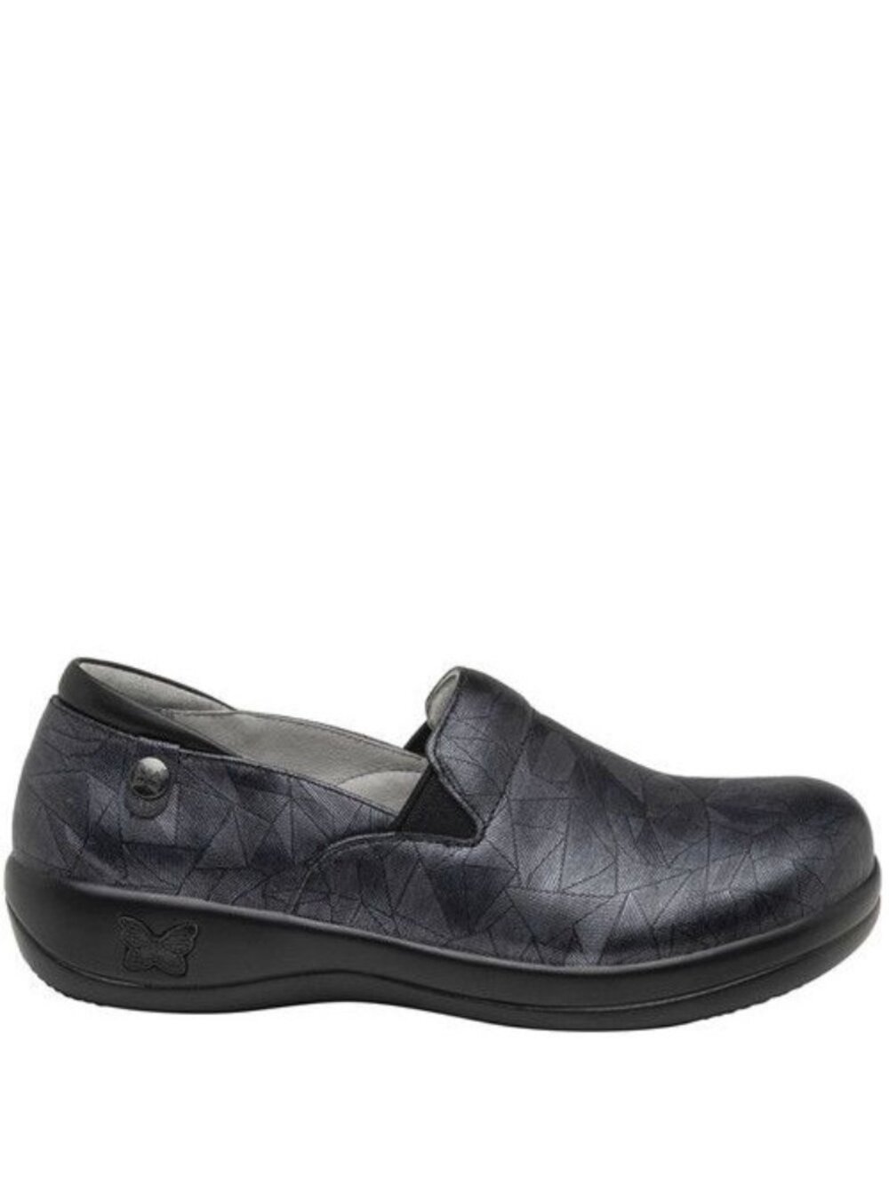 Alegria Keli SKETCHY Black Geometric Print Clogs Womens Size 10 (40) Boho Casual